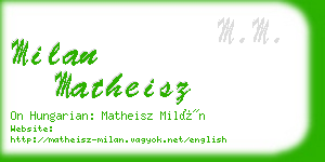 milan matheisz business card